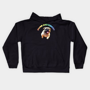 Just Pugs and Kisses 2 Kids Hoodie